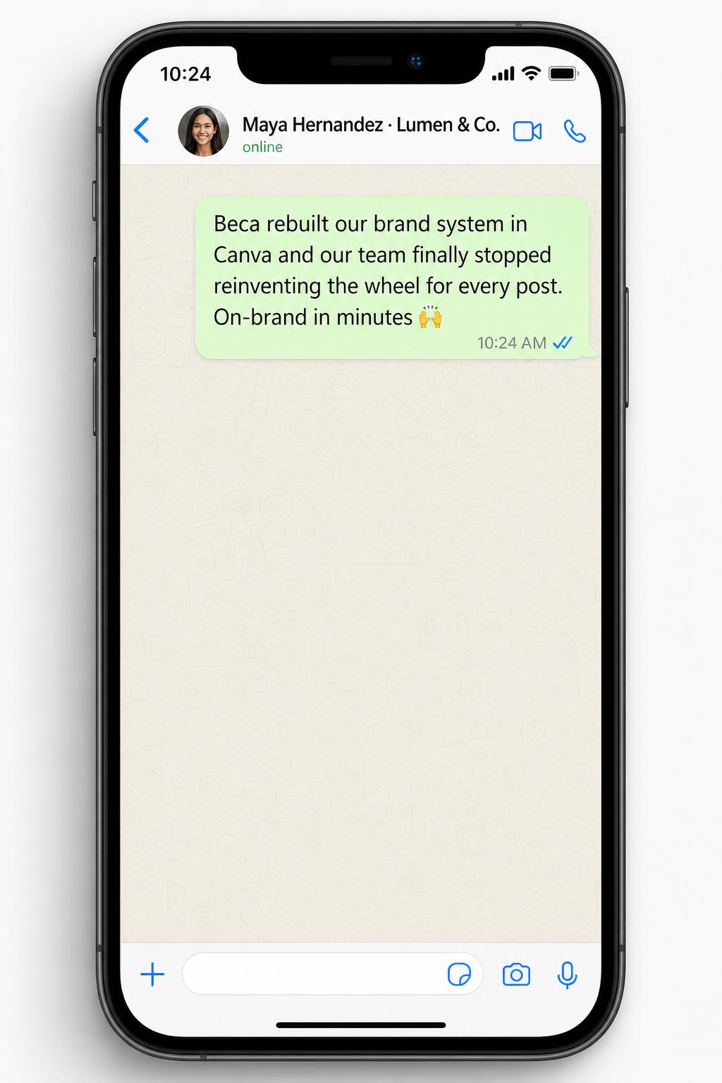 WhatsApp message from Maya Hernandez